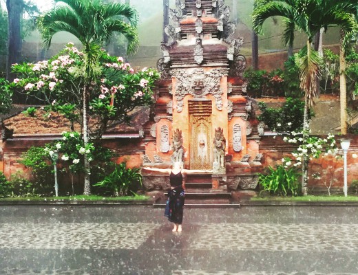 Embracing rainy season in Bali at the water temple